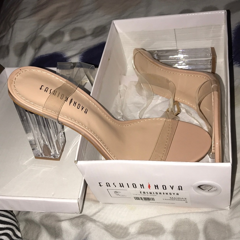 Transparent fashion nova heels
